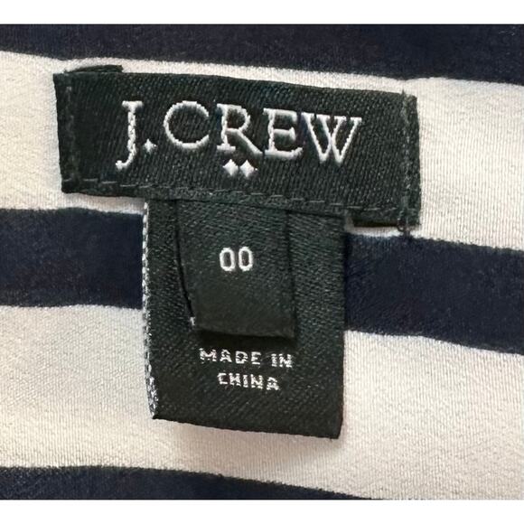 2/$15 J. Crew Draped Striped Tank Top Navy Blue White Button Front Size 00 - Picture 9 of 11